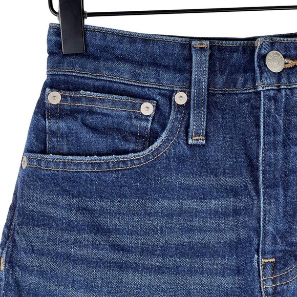 Madewell Curvy High Rise Denim Shorts 24  Raw Hem Canterdale Wash Blue - Picture 2 of 7